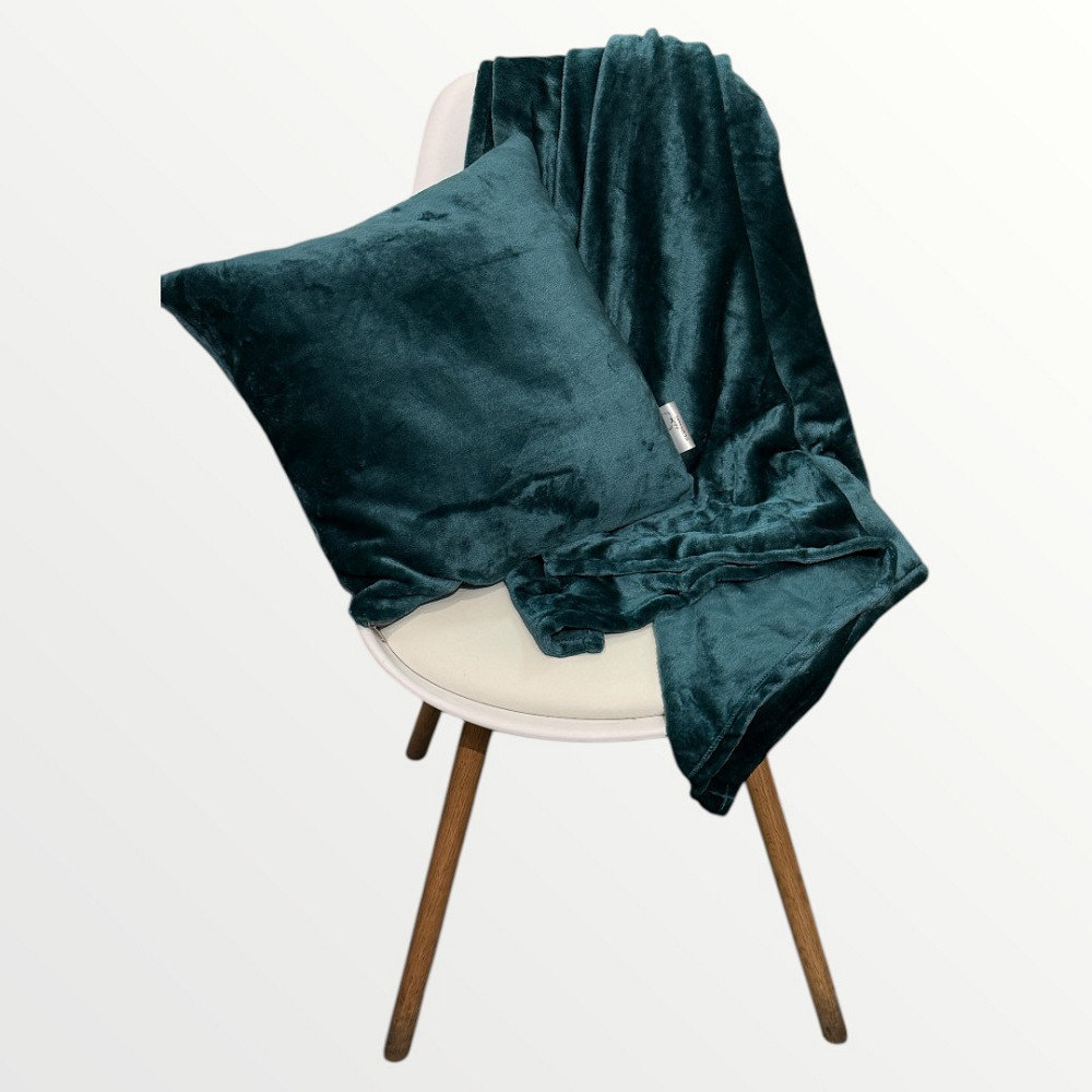 Ecotton Набір для подорожі Ecotton 2 в 1 Подушка 40х40 плед 110х140 зелений Atlantic Коломия - фото 3