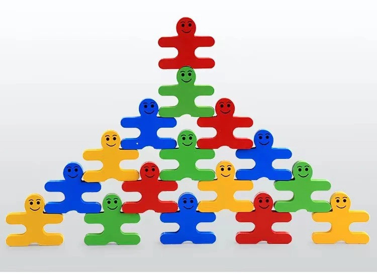 Дитячий розвиваючий дерев'яний збалансований складний конструктор Монтесорі для раннього дитинства 16 елементів Кам'янець-Подільський - фото 4