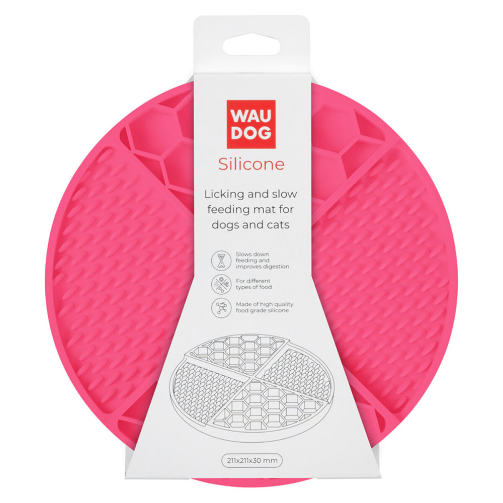 Килимок для злизування і повільного харчування WAUDOG Silicone, 211х211х30 мм, рожевий Київ - фото 2