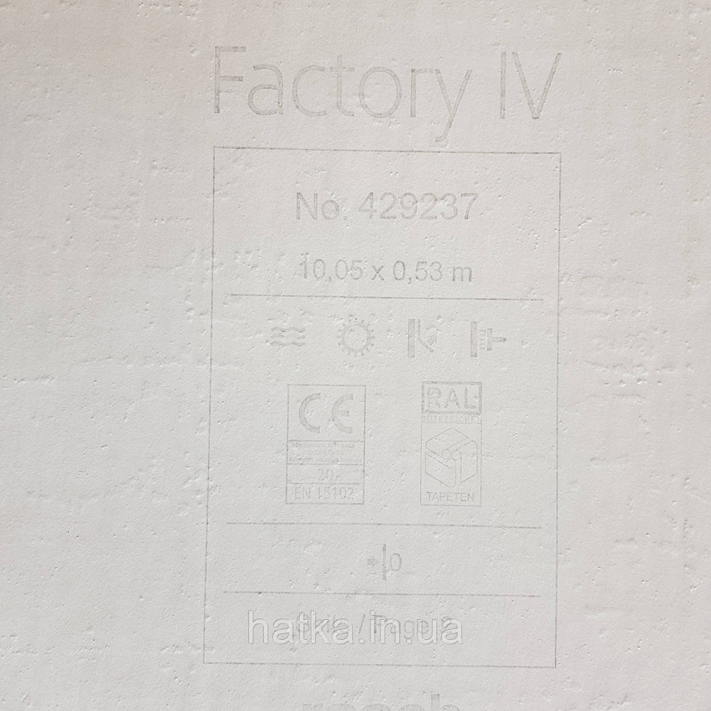 Шпалери вінілові на флізелін Rasch Factory 0.53х10,05 під штукатурку під бетон структурні світло сірі 429237 Київ - фото 5