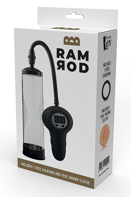 Помпа вакуумная автоматическая Dreamtoys Ramrod с манометром, прозрачная Sex Aura Киев - изображение 9