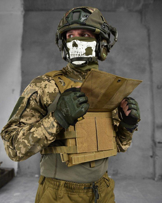 Плитоноска койот бежевая с 3 подсумками Одесса - изображение 4