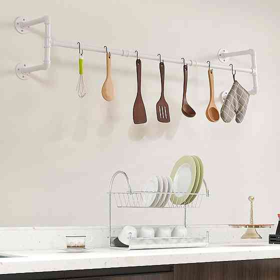 Вішалка настінна IBUYKE TYJ002W-2 біла трубна 127,7 см 4 полиці індустріальна металева для передпокою Київ