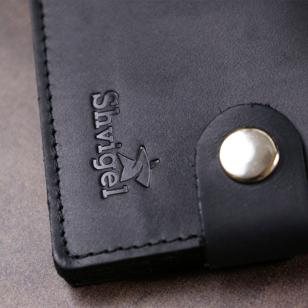 Шкіряний чоловічий гаманець Shvigel 16432 Чорний Київ - фото 1