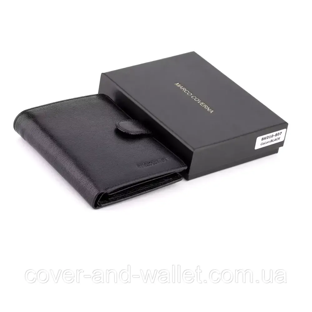 Елітний чоловічий портмоне з відділенням для документів Marco Coverna 010-807 чорний Київ - фото 17