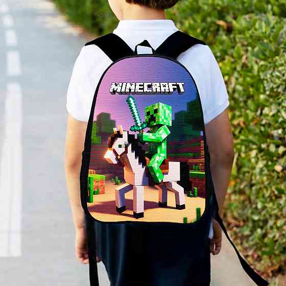 Рюкзак дитячий майнкрафт крипер на коні "Minecraft" 34х27см, міський ранець для хлопчика (00532) Київ