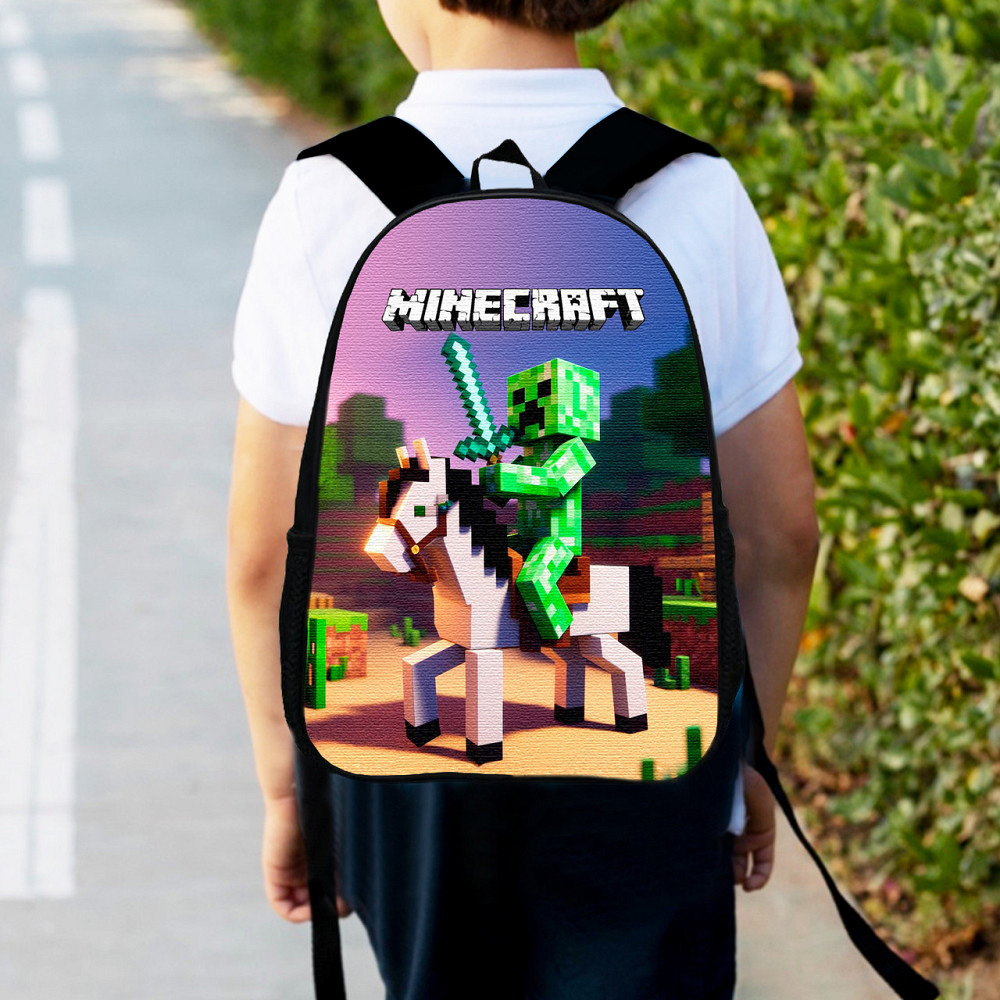 Рюкзак дитячий майнкрафт крипер на коні "Minecraft" 34х27см, міський ранець для хлопчика (00532) Київ - фото 1
