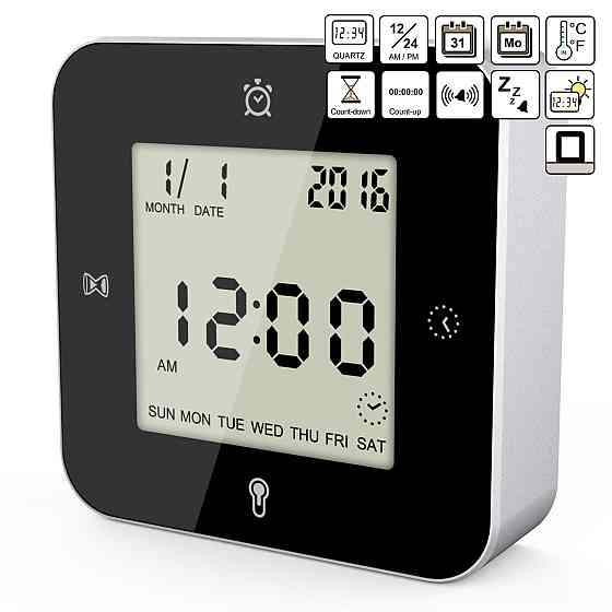 Часы настольные Technoline WT344 Black/Silver (WT344) Винница