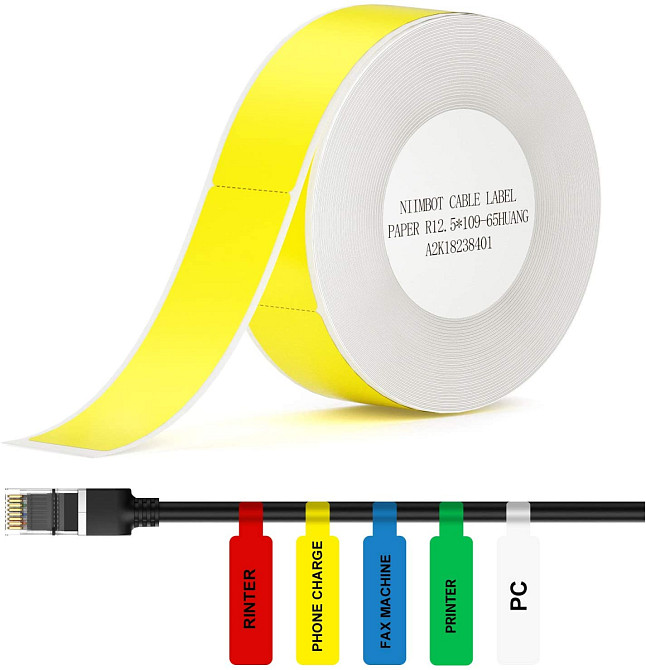Термоетикетка для портативного мінітерапсія Niimbot D11/D110 (12.5x109, Для кабелю, Червона) Миколаїв - фото 3