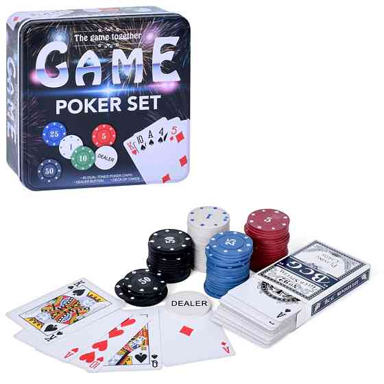 Настільна гра "Покер" TD202315 фішки 80 шт з номіналом, карти Вінниця