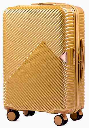 Чемодан пластиковый Wings WN01 средний 65 см золотистый Киев