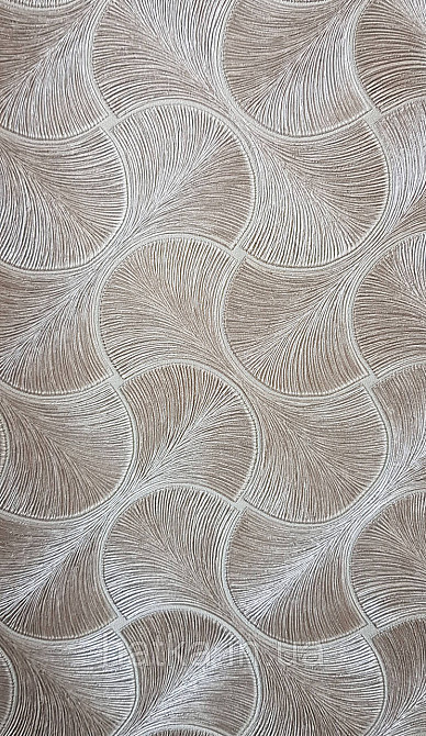 Шпалери вініл на флізеліні AdaWall Omega1.06х10 геометрія 3д фігури напівкруги смуги срібло коричневі 23201-4 Київ - фото 2