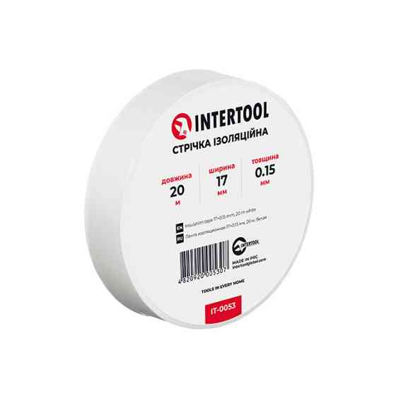 Лента изоляционная 0.15мм*17мм*20м белая INTERTOOL IT-0053 Киев