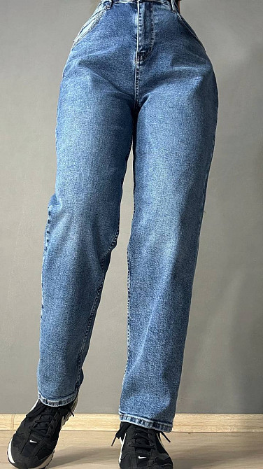 Джинсы женские Mikaletta 13125 MOM comfort большие размеры стрейчевые синие, синий, З8, 38, 101 см, 122 см Киев - изображение 1