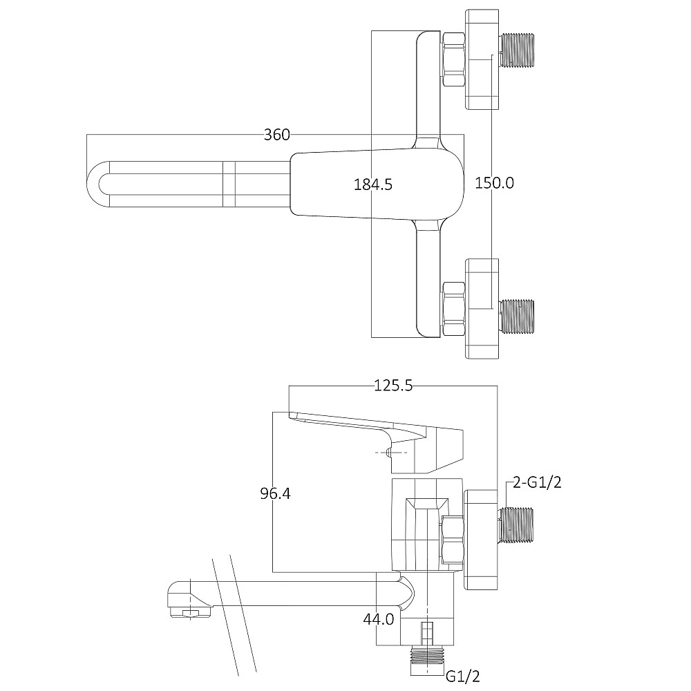 Змішувач для ванної Globus Lux BONN GLB-0208 Тернопіль - фото 8