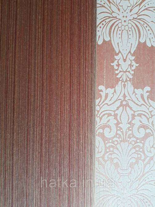 Текстильні шпалери на флізеліновій основі Cador Rasch Textil 086514 під дрібний бамбук бордово-бежевий Київ - фото 5