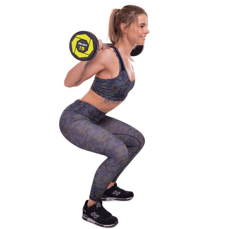 Штанга фіксована пряма поліуретанова Zelart 2689-15 довжина 104 см 15 кг Київ - фото 9