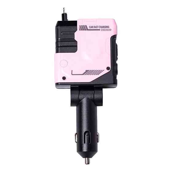 Shenzhen Автомобільний зарядний пристрій MECHA з висувними кабелями та портами USB/Type-C Рожев Коломия