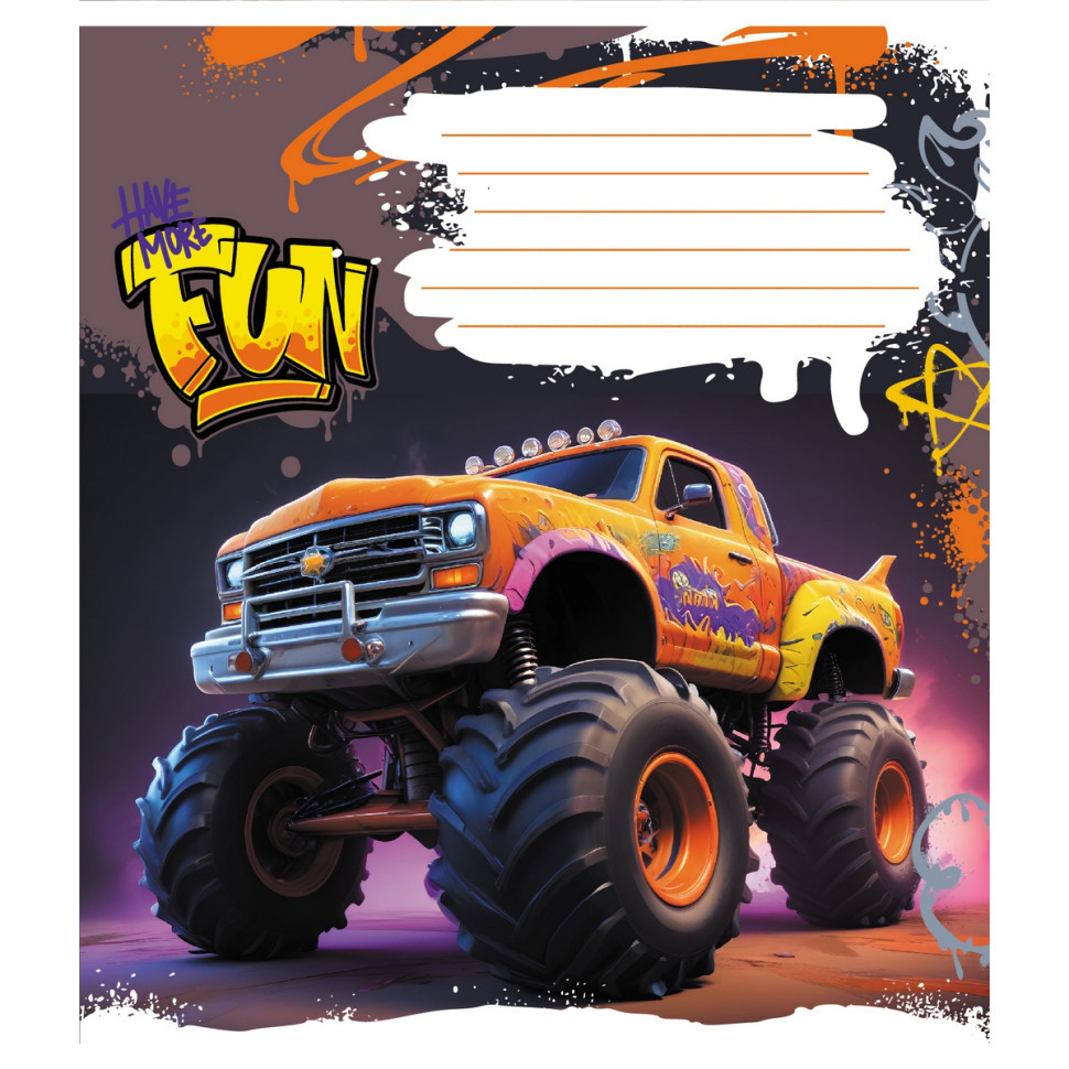 Зошит учнівський "Монстр трак" 024-550238K-1 в клітинку, 24 аркуші Вінниця - фото 1