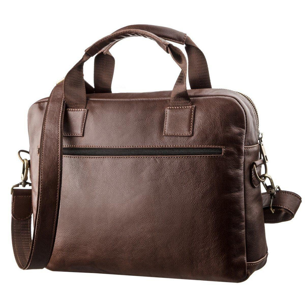Чоловіча шкіряна сумка під ноутбук на 2 відділення SHVIGEL 19107 Коричнева Київ - фото 2