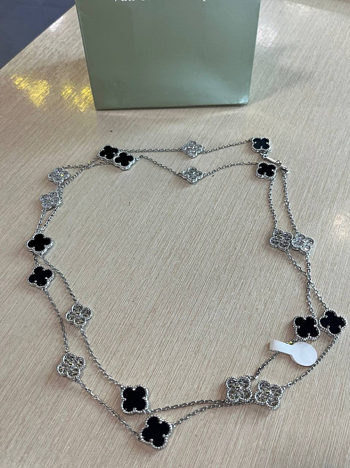 Подвеска Van Cleef  20 элементов  Эмаль под агат, цирконы, белое золото Одесса - изображение 4