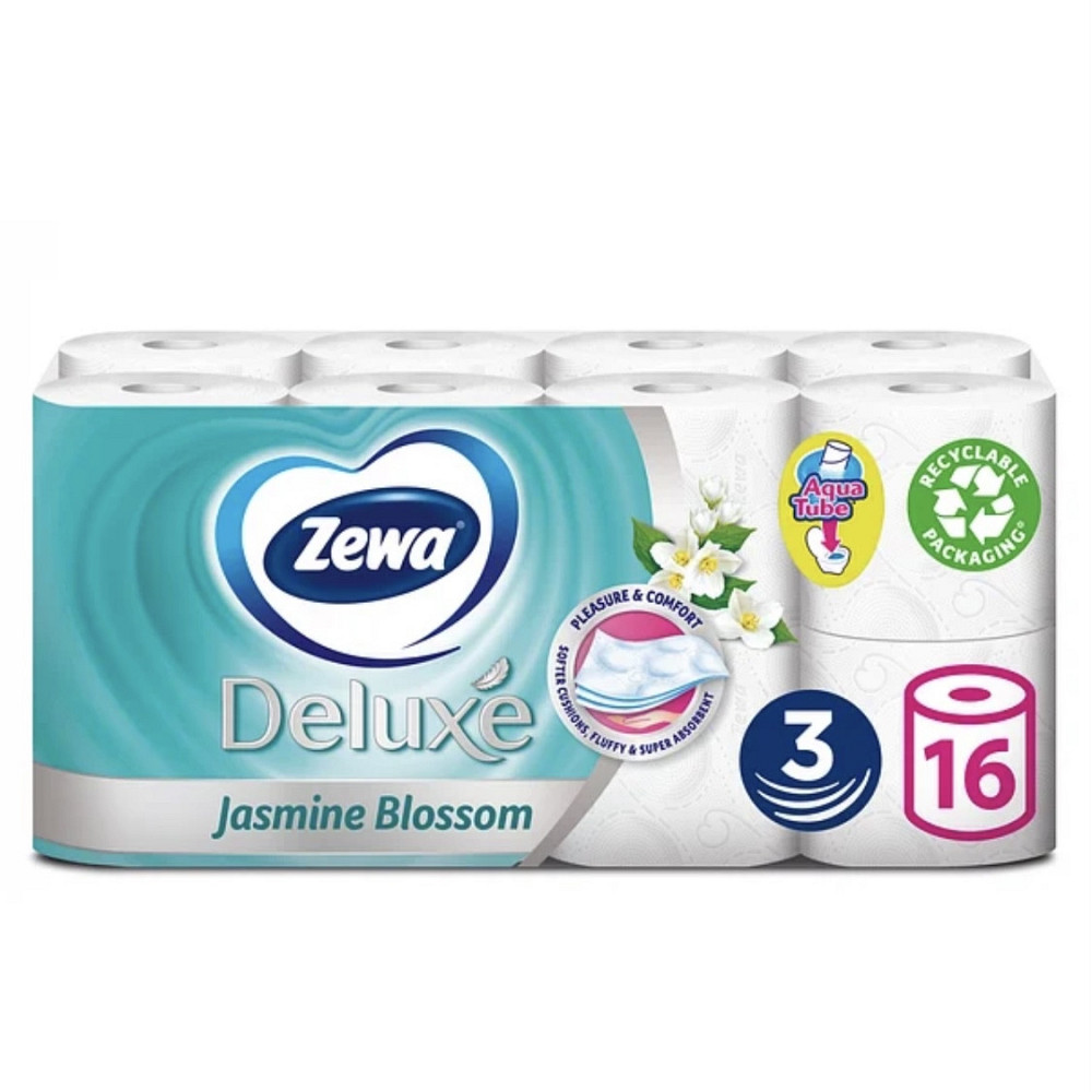 Туалетний папір Zewa Deluxe Jasmine Blossom тришаровий (квітка жасміну) 16 шт. Виноградів - фото 1