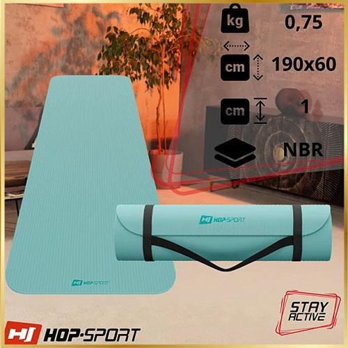 Коврик спортивный бирюзовый для тренировок йоги фитнеса пилатеса упражнений дома и в зале нескользящий HS 1см Киев - изображение 1