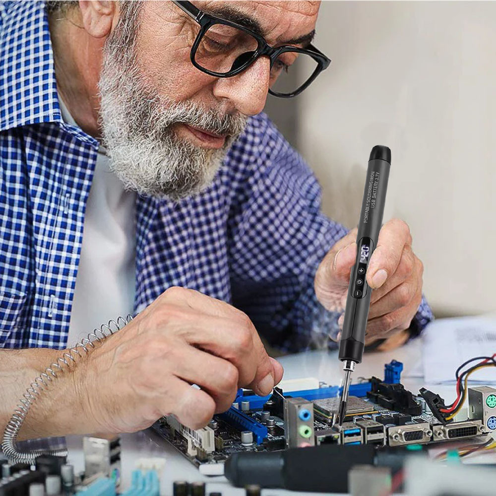 Паяльник с регулировкой температуры 8Вт, USB, 260-420°C, C200S G SET / Портативный паяльник / USB паяльник Киев - изображение 6