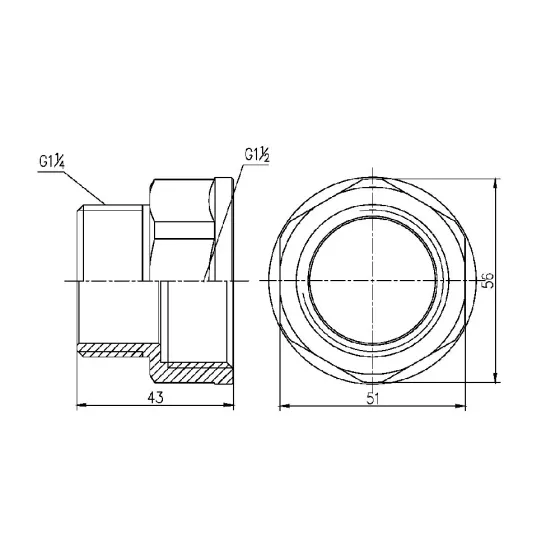 Перехід Thermo Alliance Forte 1/2х1" 1/4 ВН SF3604032 Київ