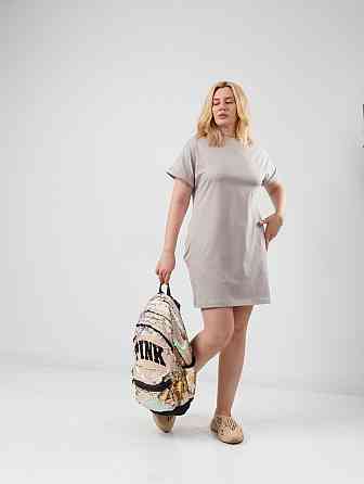 Летнее платье с карманами Nirvana батал 50-52, Серый Киев