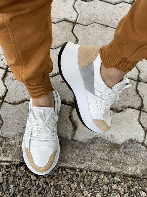 M.KRAFT Кросівки жіночі M.KRAFT 199 білий/сірий (весна-осінь, шкіра+замша натуральна) (4397) ли Коломыя - изображение 1