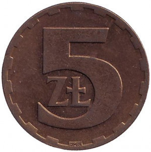 Монета 5 злотих. 1975-86 рік, Польща.(В) Полтава - фото 1