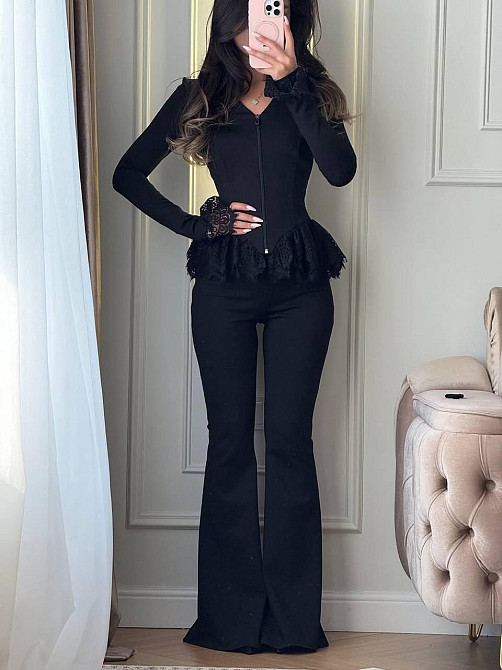 Женский стильный привлекательный костюм с кружевом микродайвинг+гипюр Одесса - изображение 4