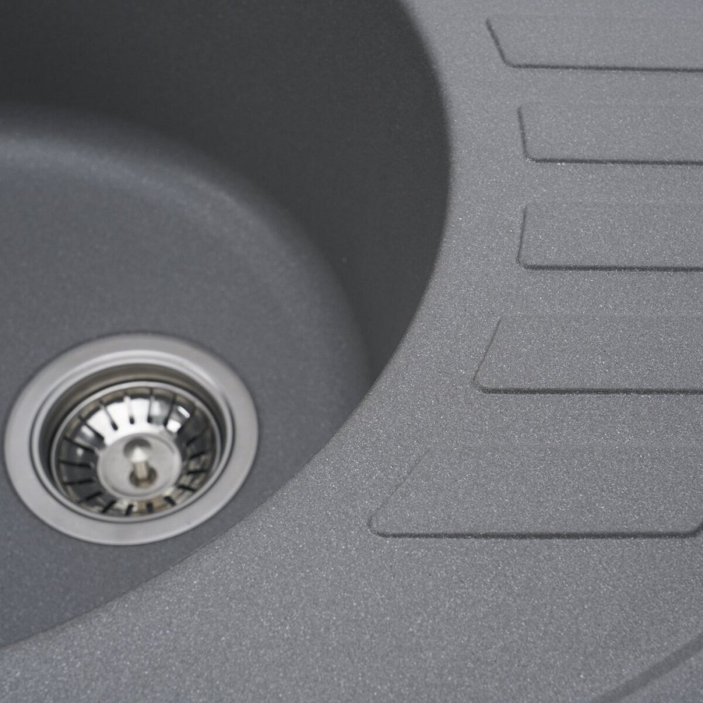 PLATINUM Гранітна мийка для кухні Platinum 6250 SOUL матова Сірий мусон Київ - фото 5