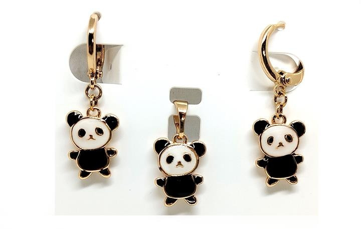 Комплект прикрас підвіска та сережки Панди Київ - фото 1