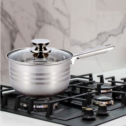 Ковш UNIQUE UN-5053 из нержавеющей стали с крышкой, объем 1.9 л, для всех типов плит Одесса - изображение 1