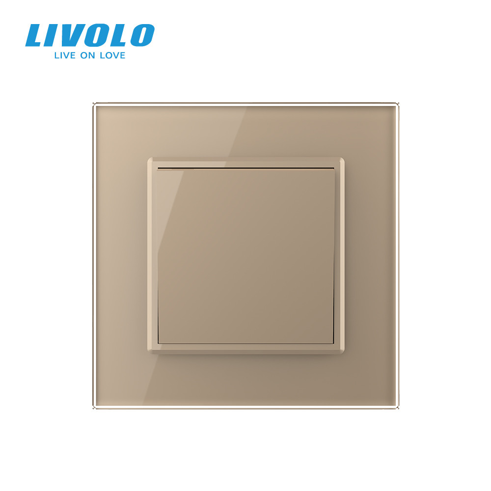 LIVOLO Кнопковий вимикач без фіксації Дзвінковий вимикач Імпульсний вимикач Livolo золото скло Коломия - фото 7