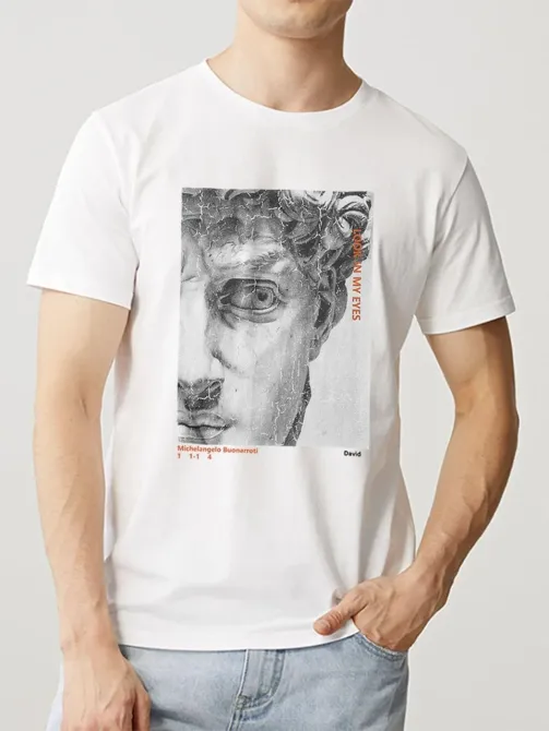 Футболка мужская с принтом  42 Белая 2664090351 Днепр - изображение 1