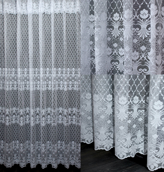 Тюль жаккард с галстуком, 