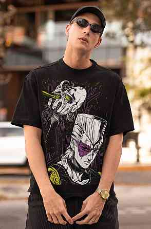 Футболка аниме Полнареф Джоджо С Бизарре оверсайз (S/M/L) Черний AnimeJ0989 Днепр