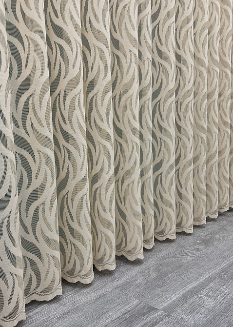 Тюль VR-Textil 1998т Жакард Бежевий 400х270 см (42-1018) Київ - фото 8