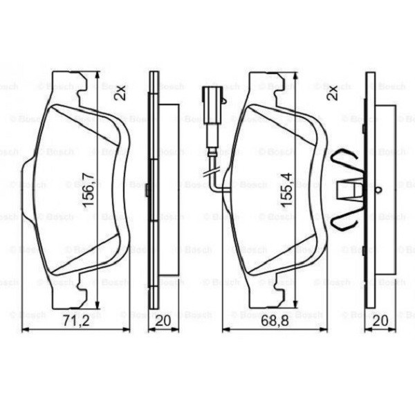 Гальмівні колодки Bosch дискові передні FORD Escort VII 1.3i,1.4i,1.6i,1.6i,8i — 01 0986460949 Харків - фото 1