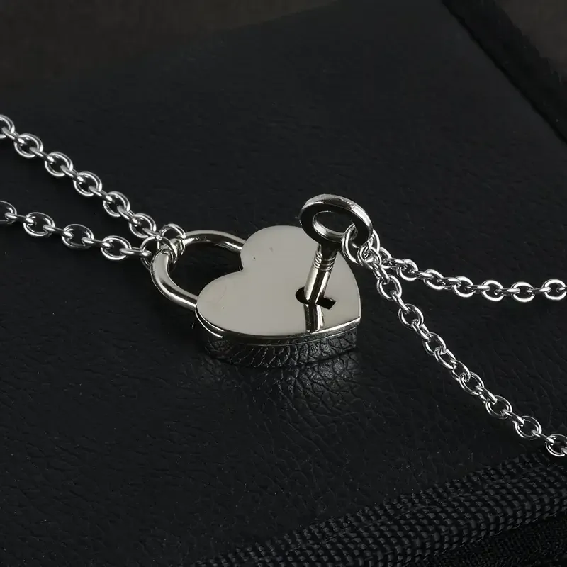 Парні підвіски “Серце-замок і ключ” — нержавіюча сталь (набір 2 кулонів) Київ - фото 4