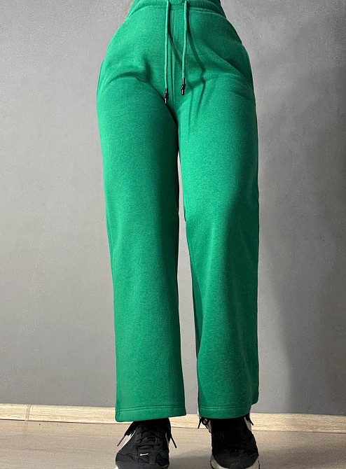 Штаны женские OLIVIA 2236 спортивные кюлоты укороченные на флисе зеленые, зеленый, SM Киев - изображение 13