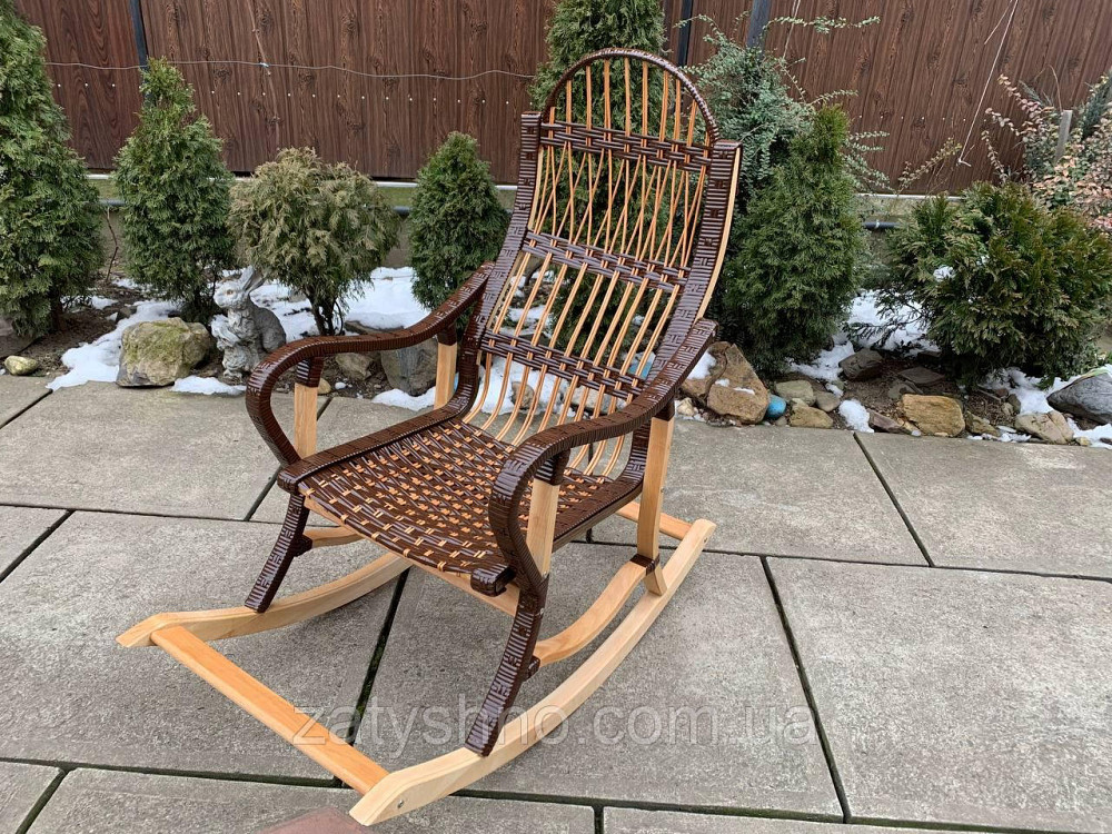 Кресло-качалка из ротанга черная с удобной спинкой Киев - изображение 7
