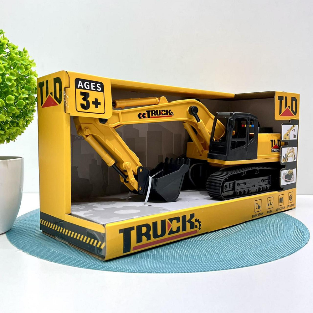 Екскаватор спецтехніка звук світло рухомі деталі 32см Жовто-чорний (584-1-2) Чернігів - фото 3