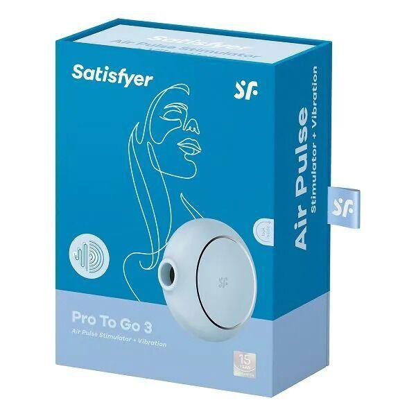 Вакуумный стимулятор с вибрацией Satisfyer Pro To Go 3 Blue Sex Aura Киев - изображение 6