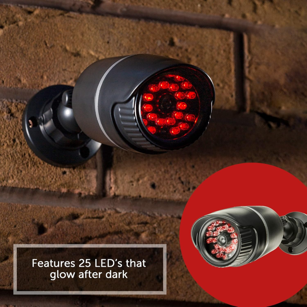 Камера-муляж Defender CCTV с 25 ИК LED, фальшивая камера видеонаблюдения для улицы и помещения, черная Киев - изображение 8