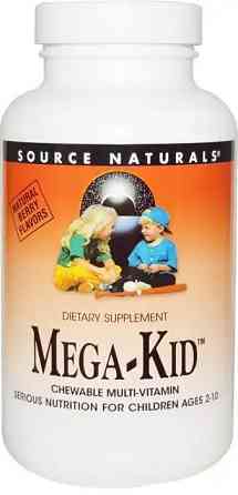 Мультивитамины для детей Source Naturals Mega-Kid, ягоды, 120 жевательных таблеток Киев