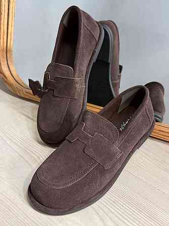 Туфлі жіночі Hengji 560-4 лофери замшеві шоколад, 38, 24 см Київ